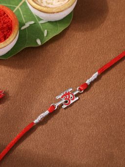 Ornate Jewels - Om Symbol Thread Rakhi For Brother with Roli Chawal