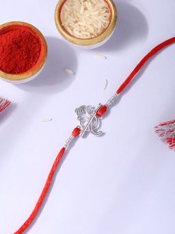 Ornate Jewels - Lord Ganesha Thread Rakhi For Brother with Roli Chawal