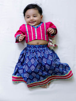 BownBee - 3/4Th Sleeve Embelished Midnight Mirrage Lehanga Choli-Pink