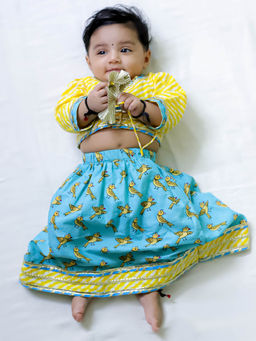 BownBee - 3/4Th Sleeve Embelished Sweet Talker Lehanga Choli-Yellow