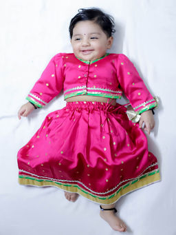 BownBee - 3/4Th Embelished Explosion Lehanga Choli-Pink