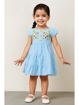 Lagorii - Elegant Hakoba And Embroidered Dress - Blue