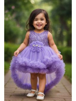 Lagorii - Purple Ruffle Layer Sequin Bodice High-Low Party Dress