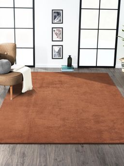OBSESSIONS - Brown Polyester Machine Made Solid Carpet