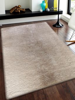OBSESSIONS - Beige Polyester Machine Made Solid Carpet