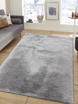 OBSESSIONS - Grey Polyester Machine Made Solid Carpet