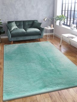 OBSESSIONS - Teal Blue Polyester Machine Made Solid Carpet