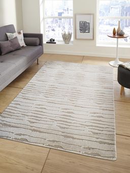 OBSESSIONS - Beige Polyester Machine Made Solid Carpet
