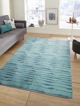 OBSESSIONS - Teal Polyester Machine Made Solid Carpet