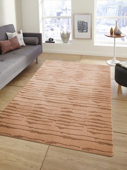 OBSESSIONS - Peach Polyester Machine Made Solid Carpet