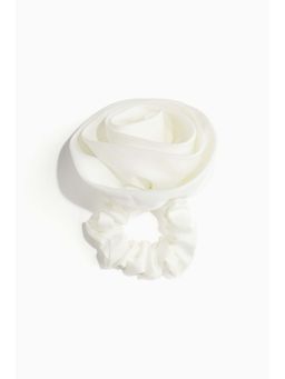 H&M - Women White Rose-Applique Scrunchie