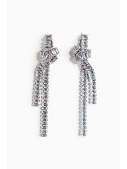 H&M - Women Silver Long Embellished Earrings