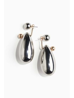 H&M - Women Silver Front And Back Statement Earrings