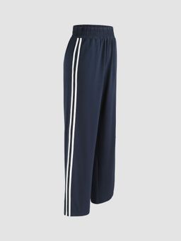 Cider - Navy Elastic Waist Contrasting Trim Sweatpants
