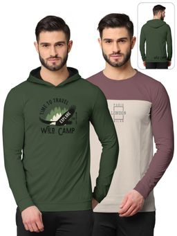 BULLMER - Printed Full Sleeve Sweatshirts For Men Multi-color (Pack of 2)