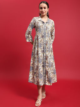 Shree - Women Liva Multi-Color Floral Print Dress