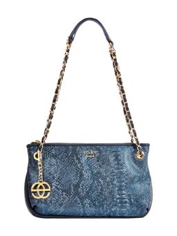 Eske - Lucie Shoulder Bag, Navy Blue Python