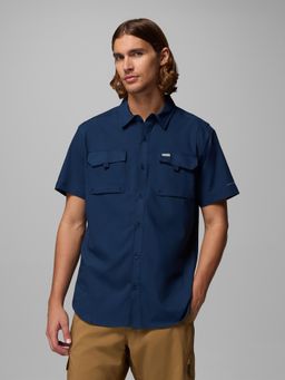 Columbia - Men Navy Blue Silver Ridge Utility II Half Sleeves Shirt