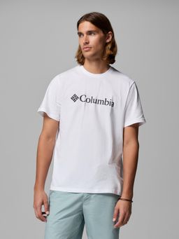 Columbia - Men White CSC Basic Logo Half Sleeves T-shirt