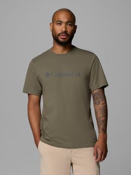 Columbia - Men Olive CSC Basic Logo Half Sleeves T-shirt