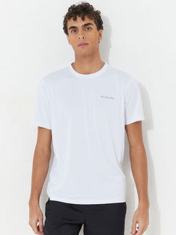 Columbia - Men White Hike Half Sleeves T-shirt