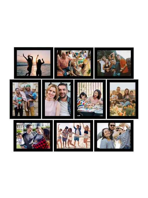 eCraftIndia Memory Wall Collage Photo Frame - Set of 10 Photo Frames
