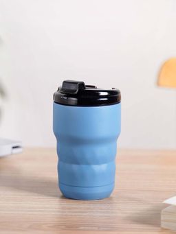 Nestasia - Coffee Tumbler With Airtight Flip Top Lid Steel Blue (355ml)