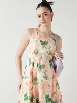 Bewakoof - Women's Off White All Over Printed Midi Dress