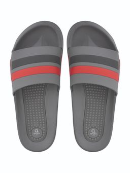 Carlton London - Striped Grey & Red Sliders