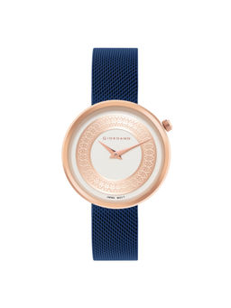 Giordano - Rose Gold Case Blue Strap Analog Watch For Women - GD-60008-33