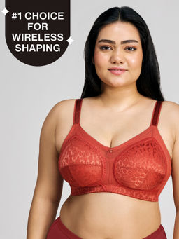 Nykd by Nykaa - Ultimate No Bulge, Shape & Support Non Padded Non Wired Lace Bra NYB033 Red