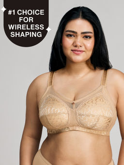 Nykd by Nykaa - Ultimate No Bulge, Shape & Support Non Padded Non Wired Lace Bra NYB033 Sand