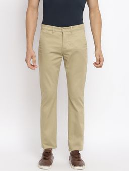Cantabil - Printed Khaki Regular Fit Trouser
