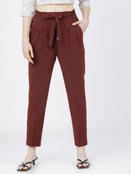 TOKYO TALKIES - Women Rust Straight Fit Trouser