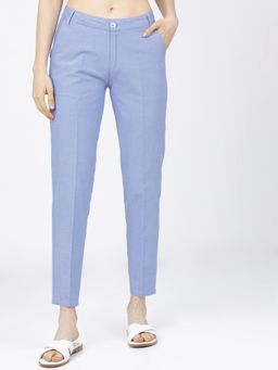 TOKYO TALKIES - Women Blue Straight Fit Trouser