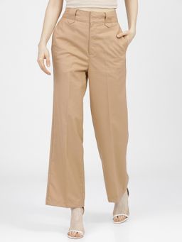 TOKYO TALKIES - Women Beige Flared Parallel Trousers