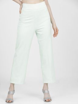 TOKYO TALKIES - Women Green Straight Leg High Waist Trouser