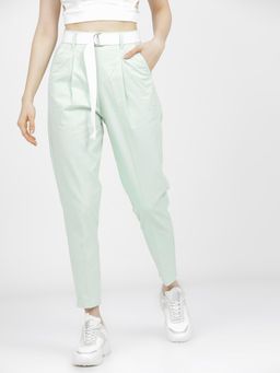 TOKYO TALKIES - Women Green Straight Fit Trouser