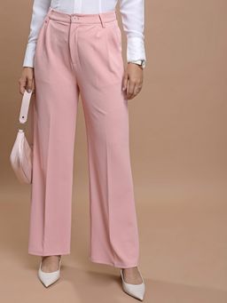 TOKYO TALKIES - Women Lotus Pink Straight Leg Pants