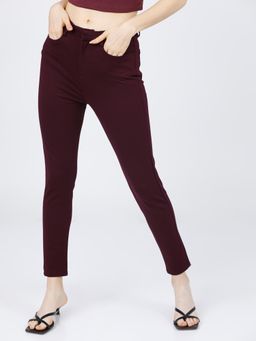 TOKYO TALKIES - Women Plum Slim Fit Trouser