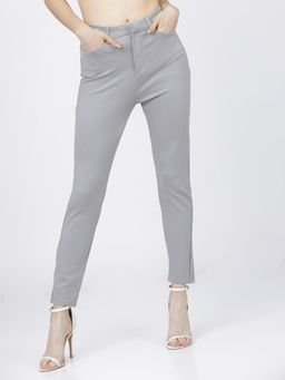 TOKYO TALKIES - Women Light Grey Regular Fit Trouser