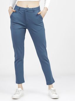 TOKYO TALKIES - Women Indigo Blue Waisted Trouser