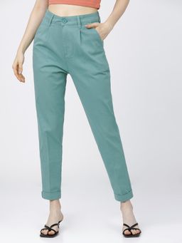 TOKYO TALKIES - Women Oil Blue Regular Fit Trouser