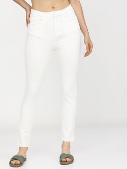 TOKYO TALKIES - Women White Slim Fit Trouser