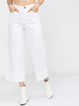 TOKYO TALKIES - Women White Straight Fit Trouser