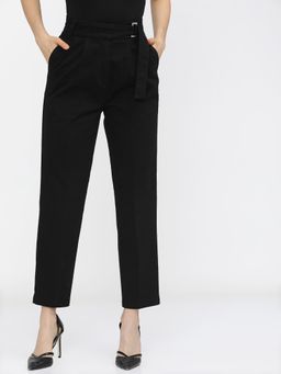 TOKYO TALKIES - Women Black Straight Fit Trouser