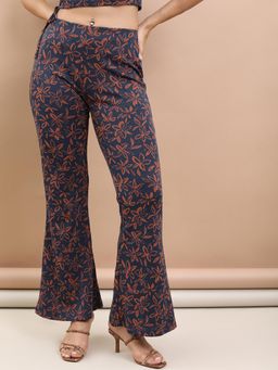 TOKYO TALKIES - Women Boot Cut Jacquard Trouser