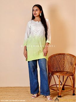 The Chikan Label - Multicolour Ira Cotton Chikankari Short Kurta