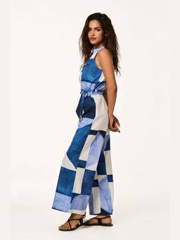 TERRA LUNA - Nori Multi-Coloured Printed Jumpsuit with Belt