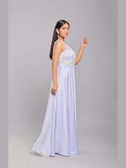 Ellemora - Frosted Ice Blue Elegance Jumpsuit